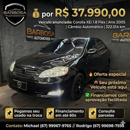 TOYOTA COROLLA 1.8 XEI 16V FLEX 4P AUTOMÁTICO